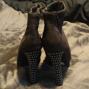 Studded high heeled boots